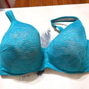 Cacique‎ Turquoise Lace Bra Adjustable Straps Underwire Sz 40H EUC